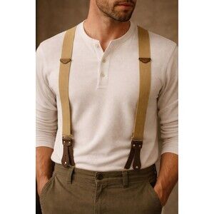 NWT Filson Tab Suspenders Style 200 Tan USA Made Button Braces Long
